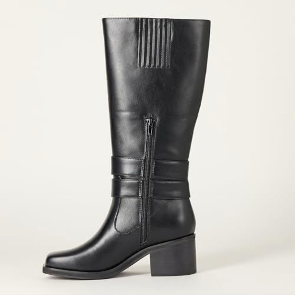 The Drop Women's Sage Tall Biker Boot with Buckles, Black, NWT size 7.5 - Picture 3 of 12